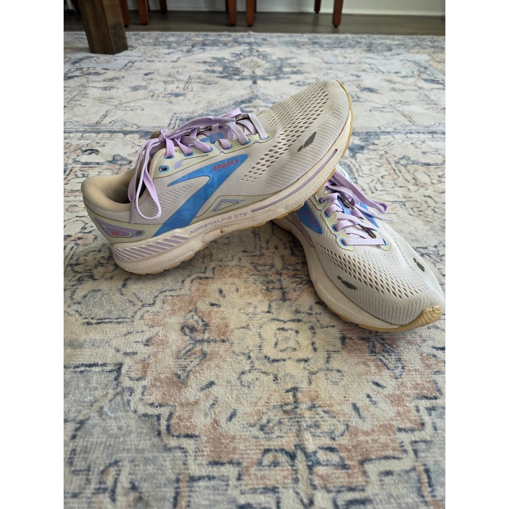 Brooks Womens Size 9.5 Adrenaline GTS 23 Running Sneakers Blue Purple Athleisure